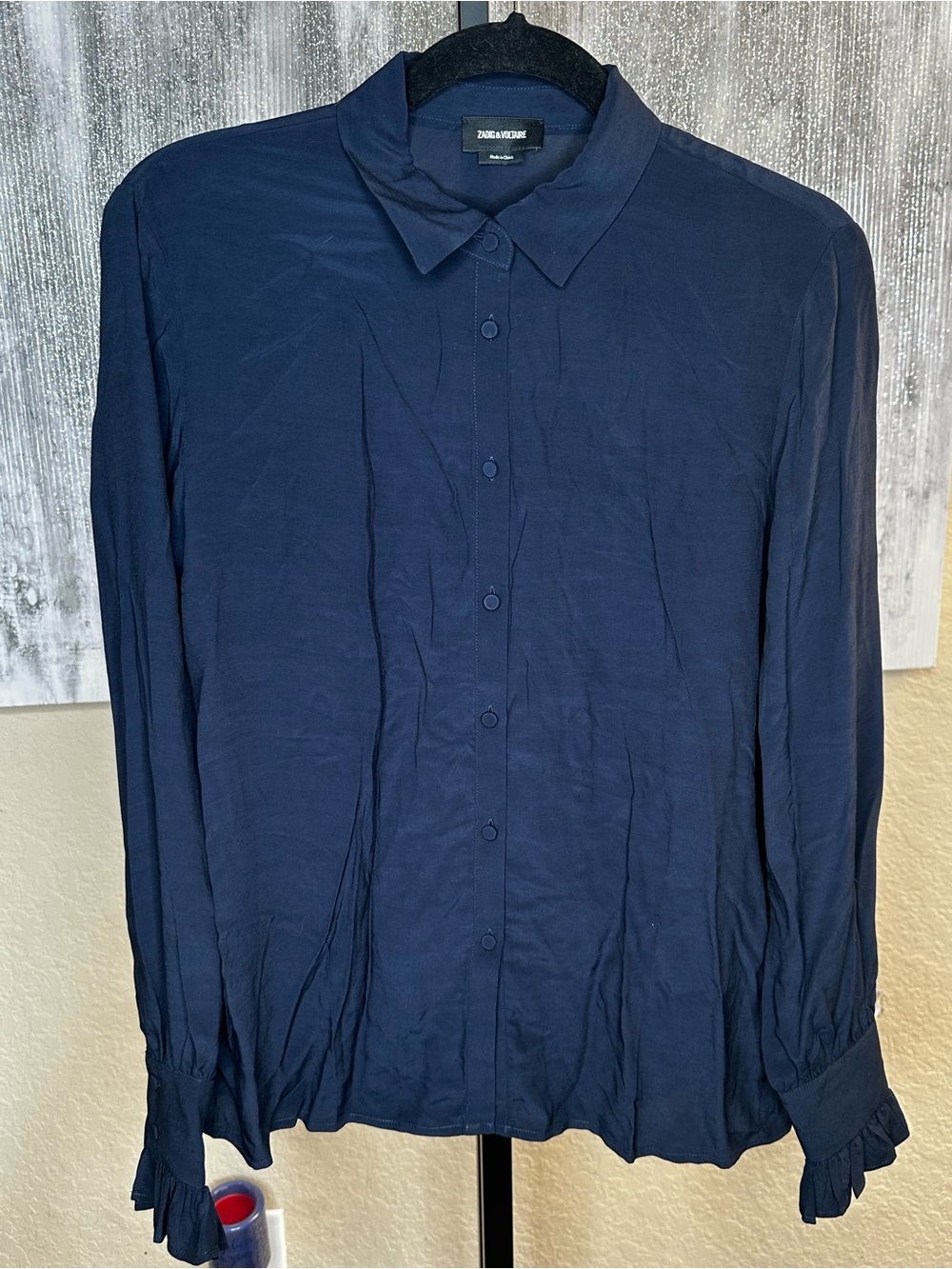 Zadig & Voltaire Navy Blue Button-Down Shirt
